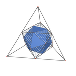 A maximal icosahedron in a maximal octahedron in a tetrahedron